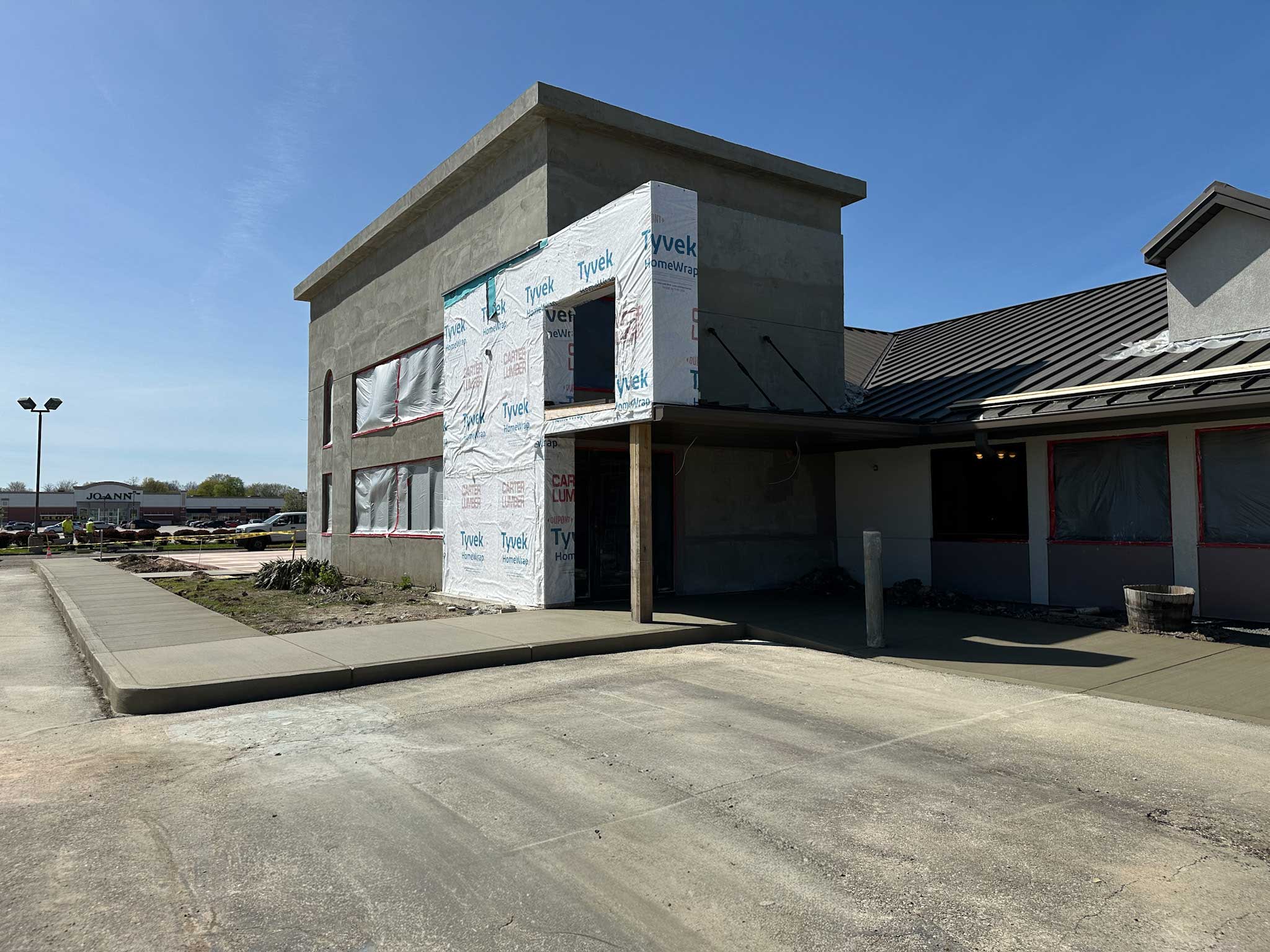 New construction concrete work for restaurant