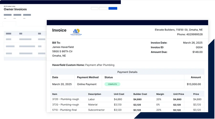 Buildertrend invoicing software