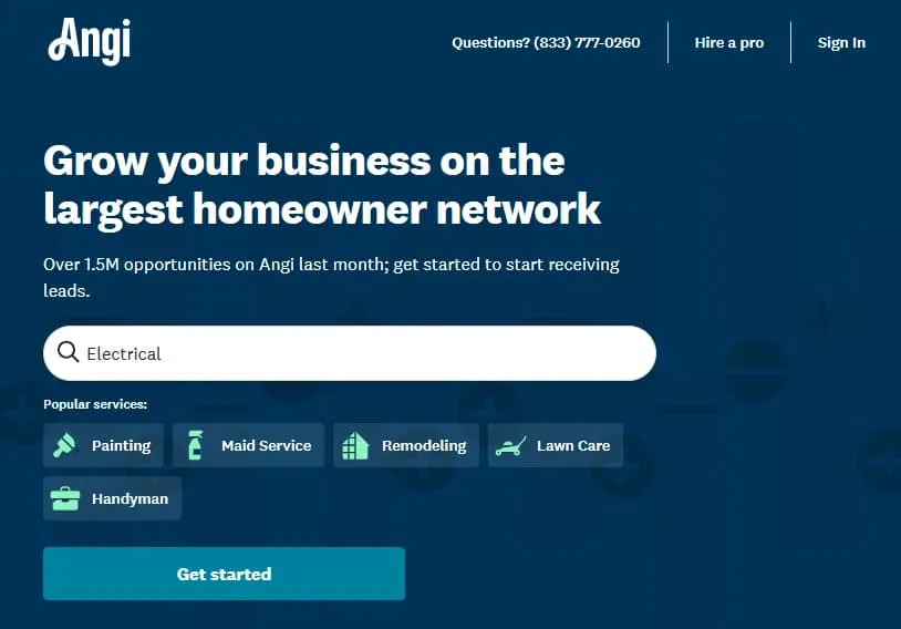 Angi contract listings tool