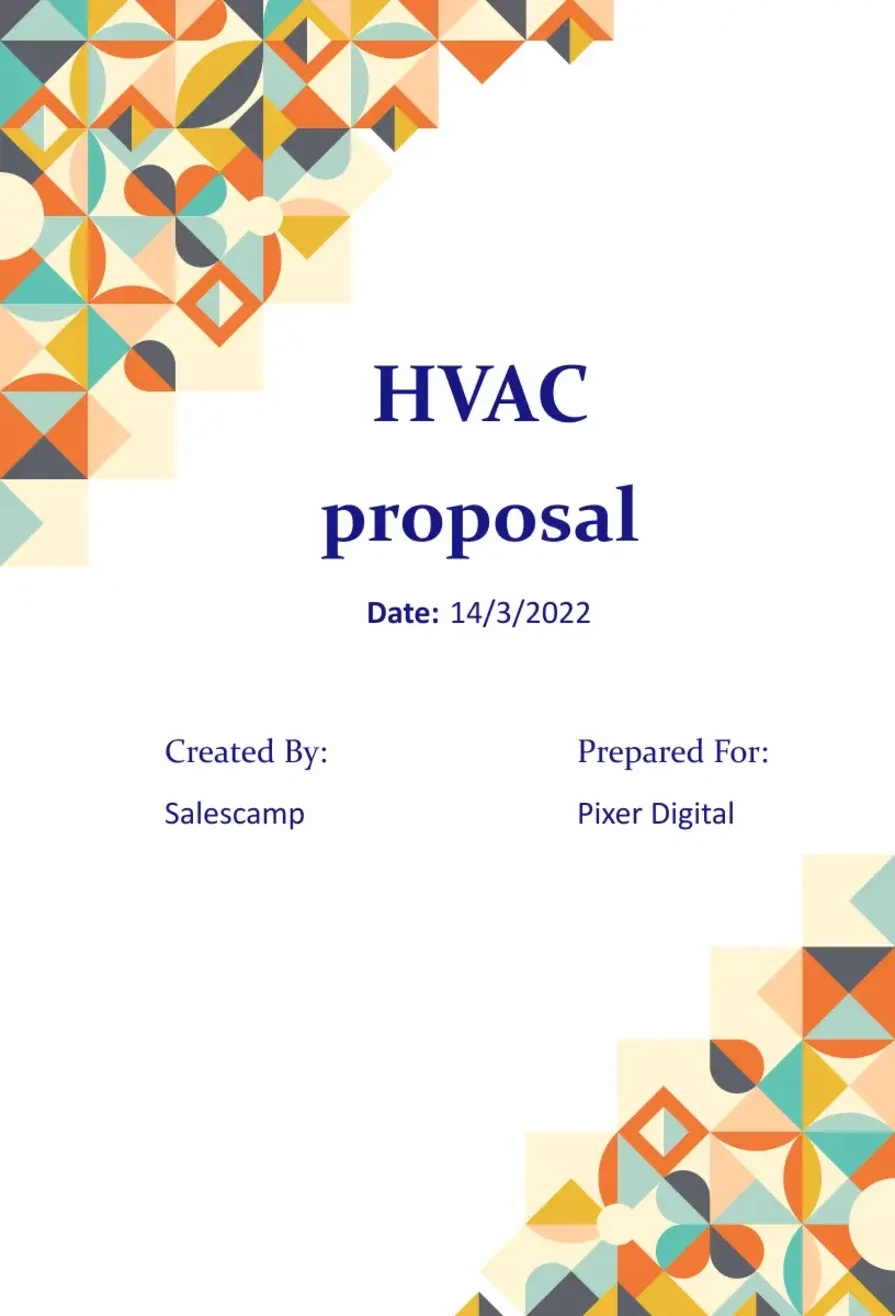 Salescamp HVAC business proposal template