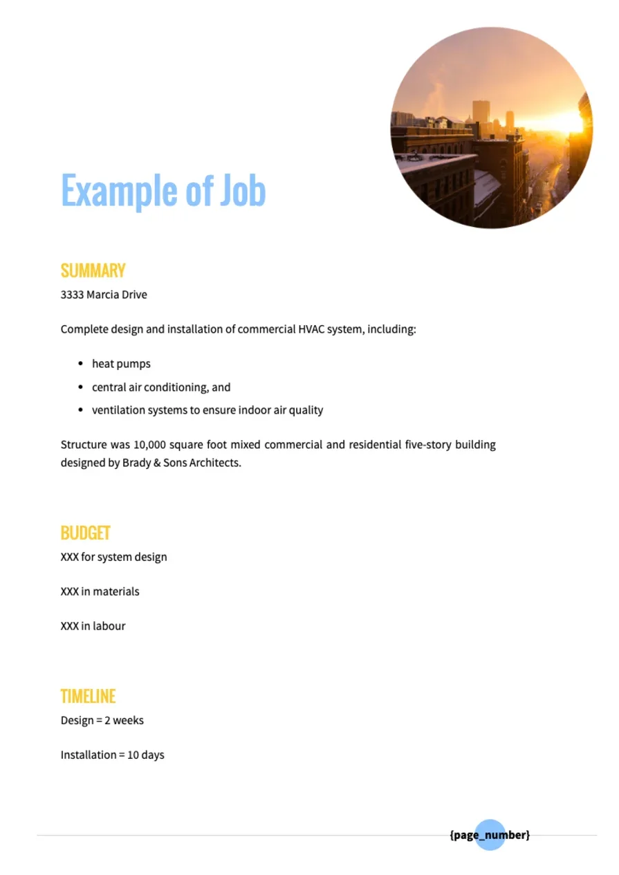 Proposify HVAC proposal template