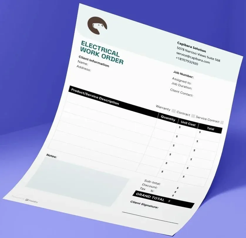 FieldEx invoice template