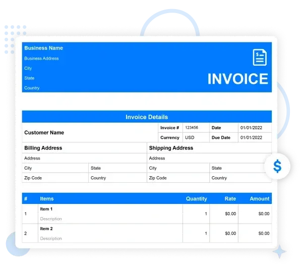 Moon Invoice invoice template