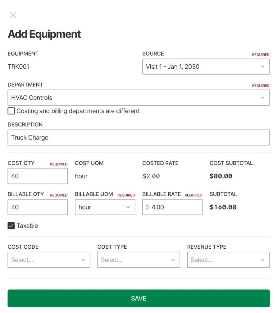 Adding Equipment in BuildOps asset tracking