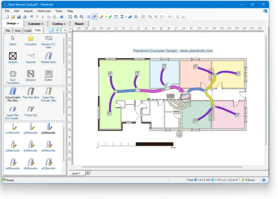 Plandroid HVAC design software