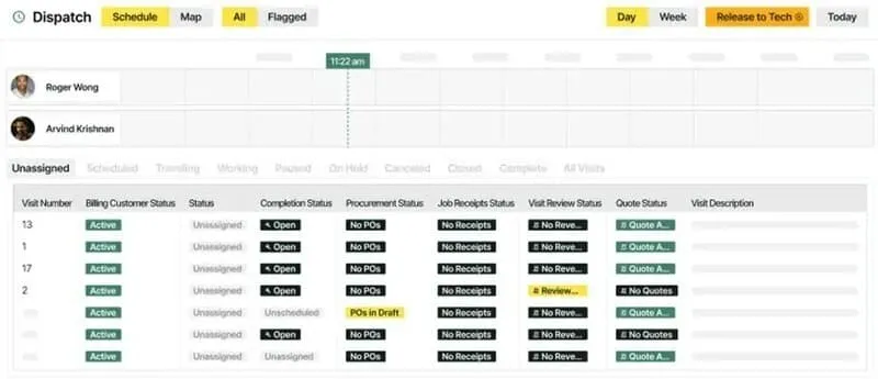 Technician scheduler software