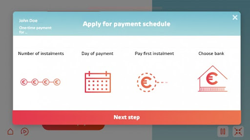 Landing page, where consumers are able to choose installments' configuration