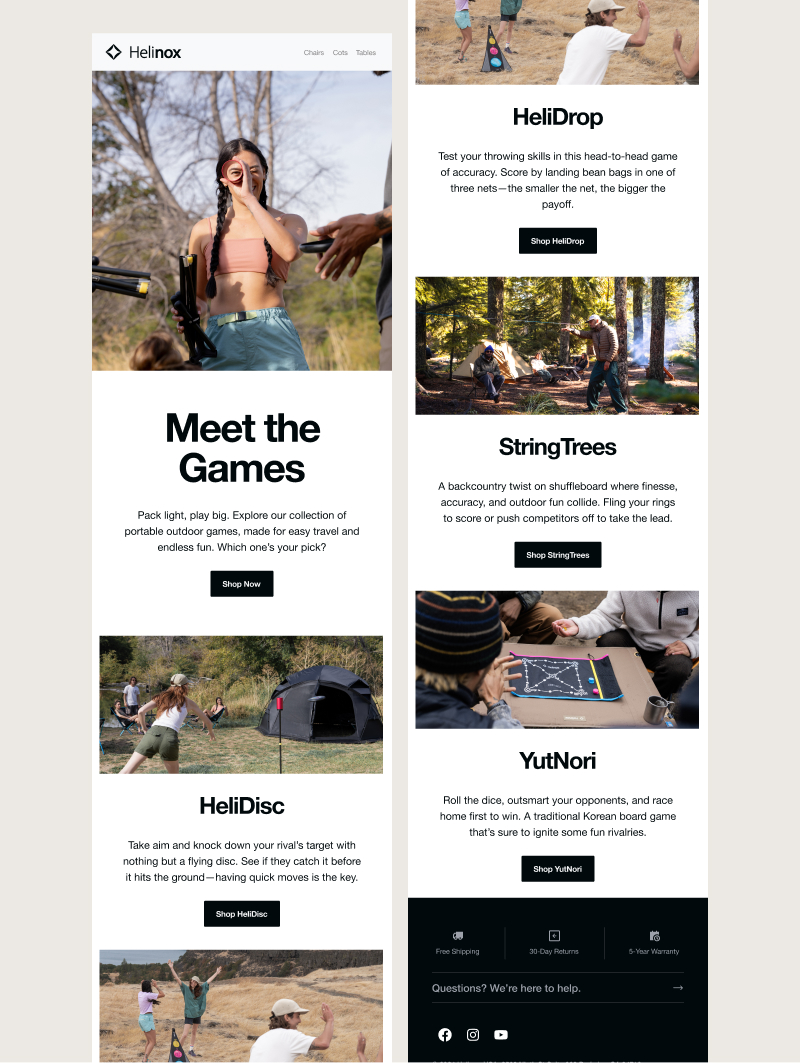 Email campaign creative announcement for PLAY