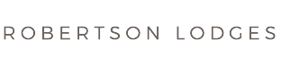 Text logo displaying the name Robertson Lodges.