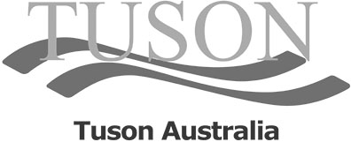 Tuson Australia logo with stylized waves beneath the word TUSON.