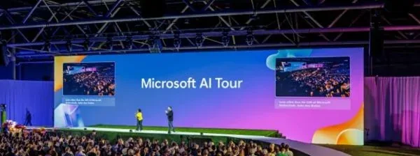 Bühne der Microsoft AI Tour in München