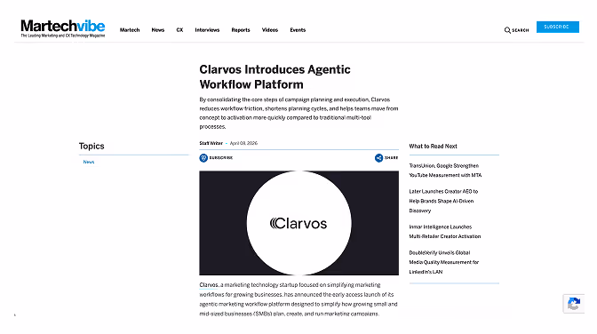 Clarvos Introduces Agentic Workflow Platform