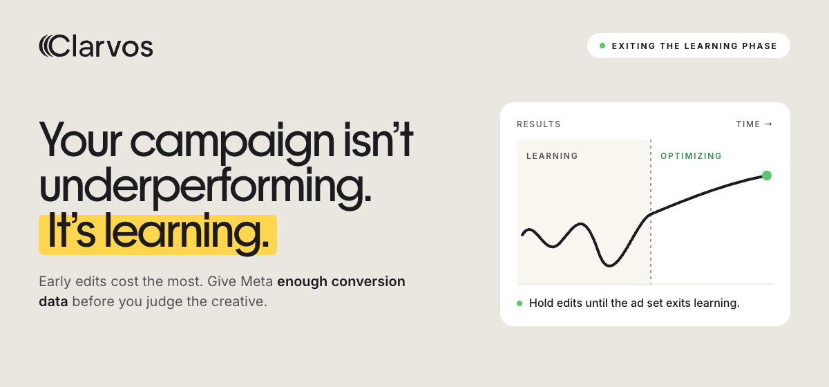 Exiting the Learning Phase: Your campaign is not underperforming; it's learning