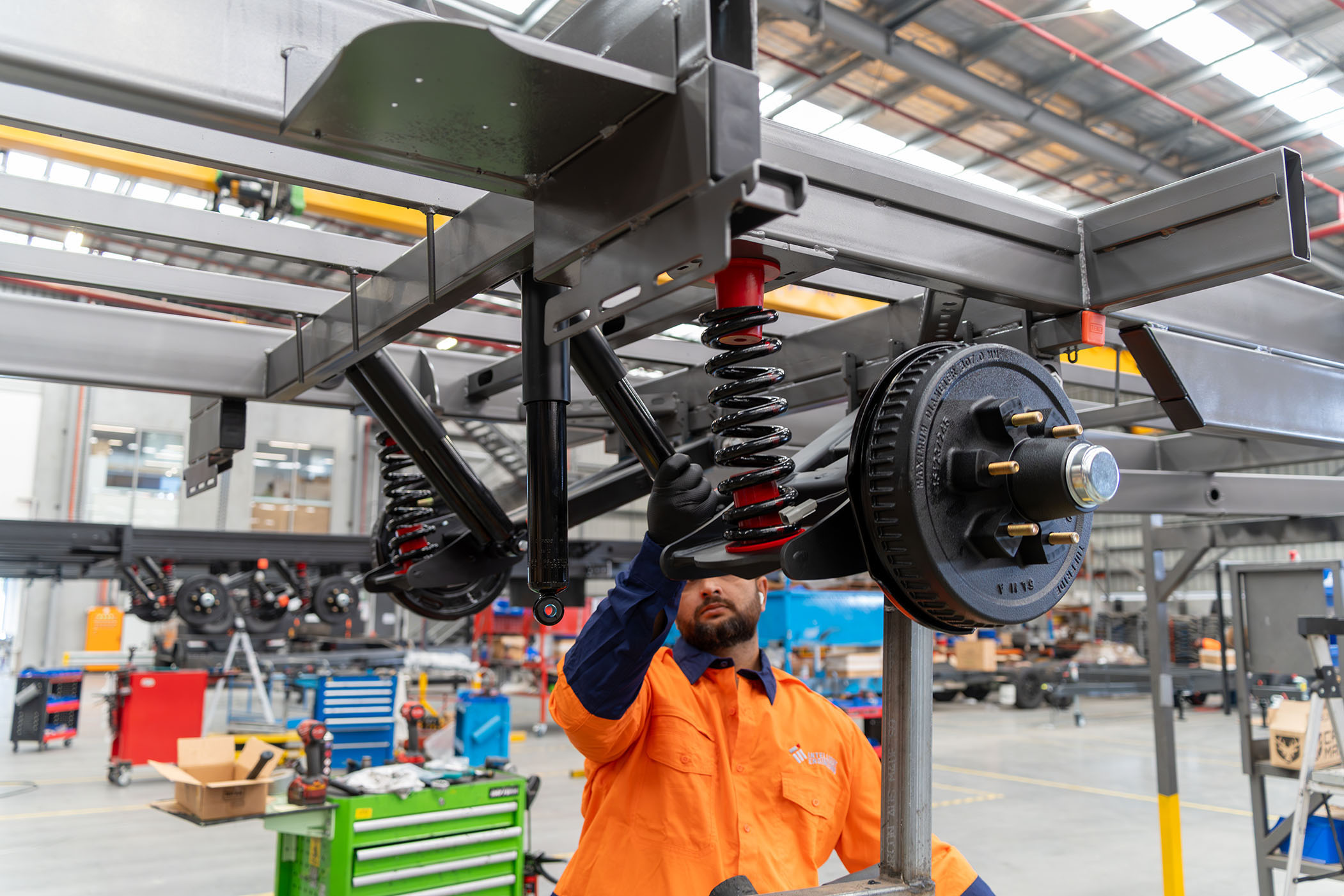 Tuffride suspension being installed