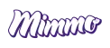 Logotipo da marca Mimmo com texto em estilo cursivo branco e contorno roxo.