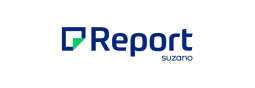 Logo da Report Assessoria com um ícone azul e verde.