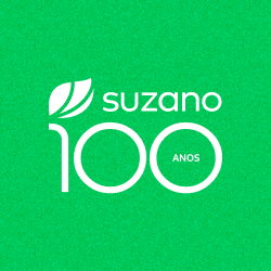 Logotipo da �ڰ������� comemorando 100 anos com fundo verde e texto branco.