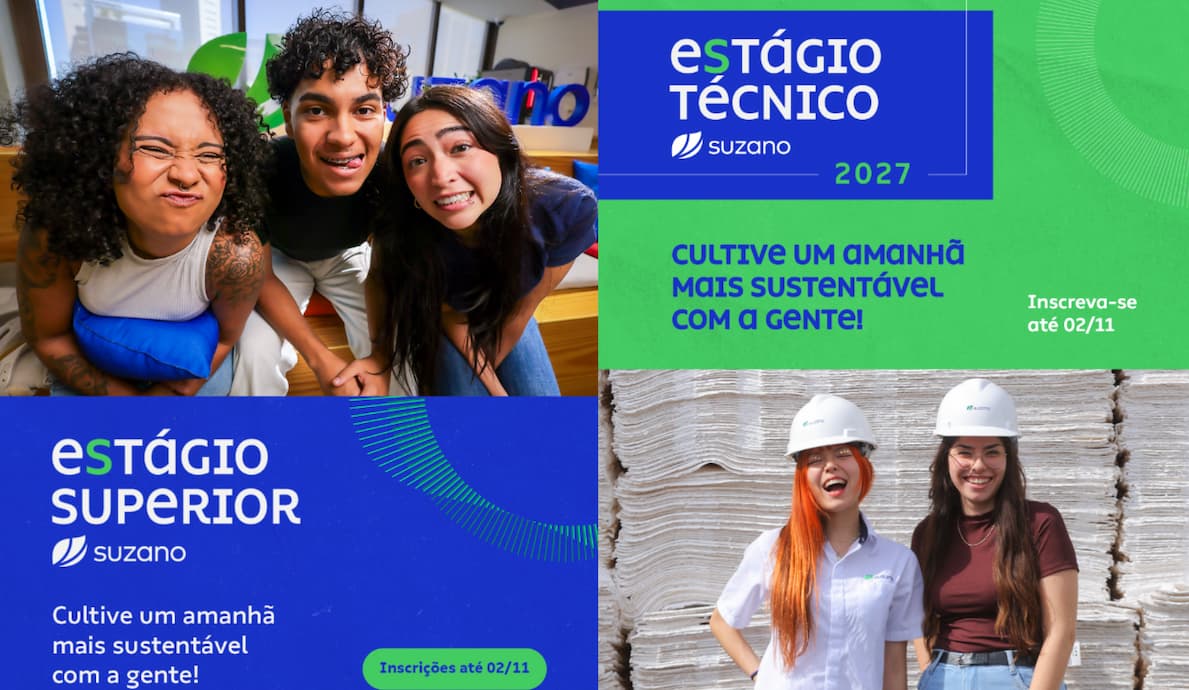 Suzano abre inscrições para nova edição dos Programas de Estágio Superior e Estágio Técnico