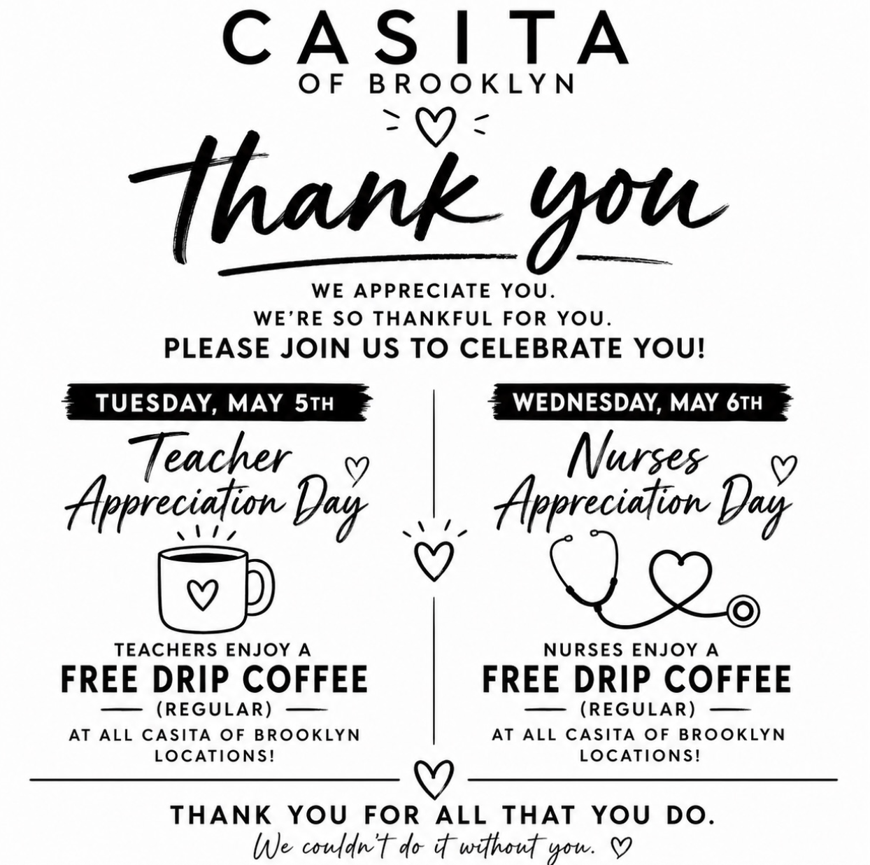 Casita of Brooklyn Teacher and Nurses Appreciation Days