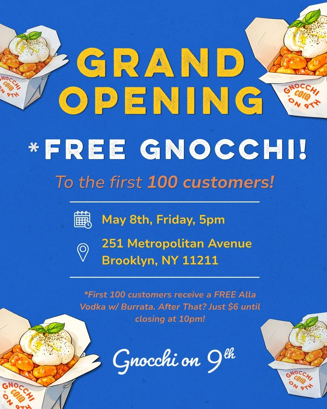 Gnocchi on 9th Williamsburg Grand Opening
