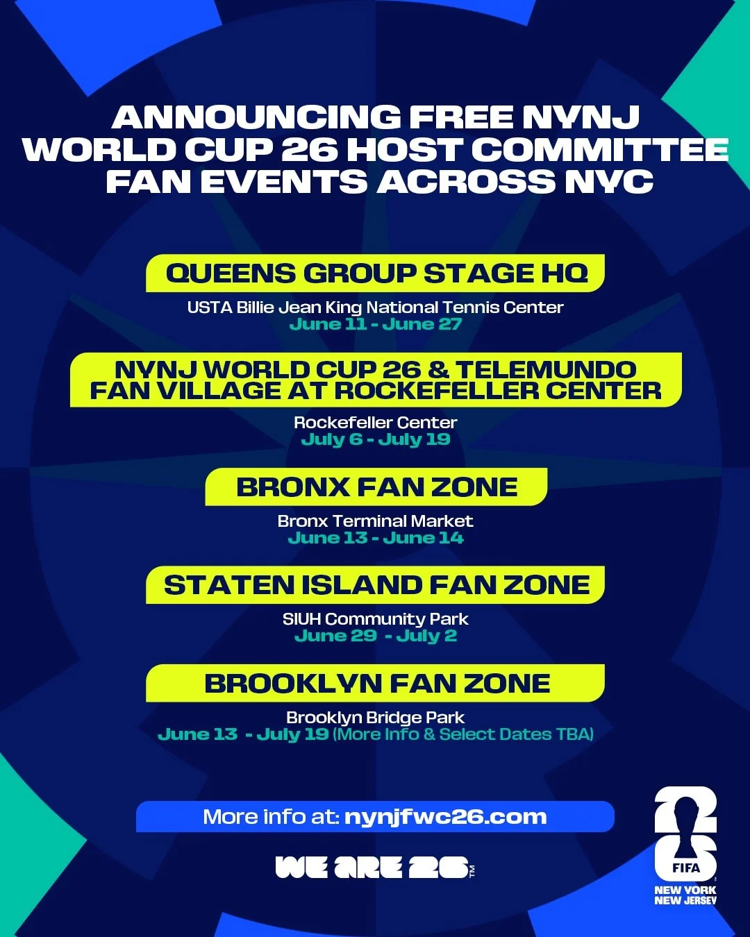 World Cup 2026 NYC Fan Events