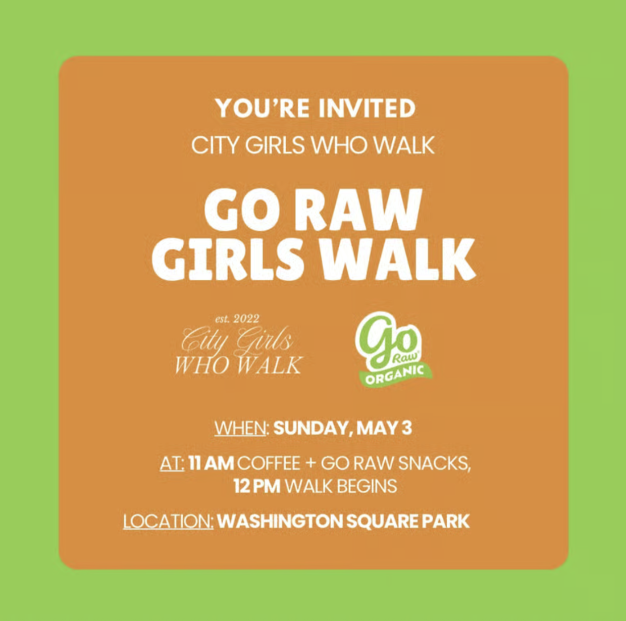 City Girls Who Walk x Go Raw Organics