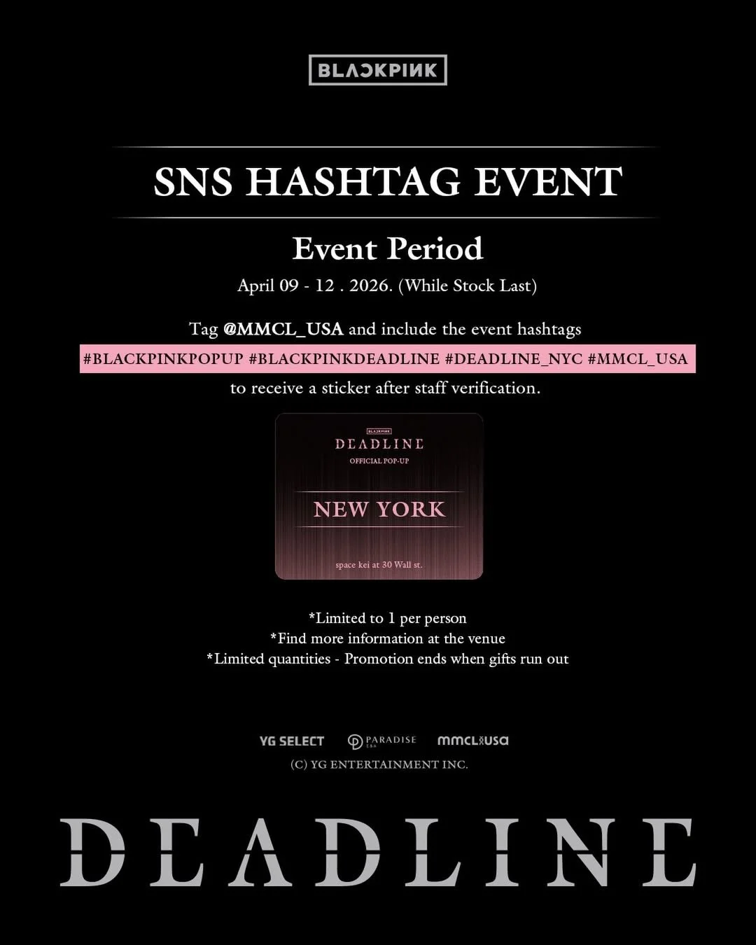 BLACKPINK Deadline Pop-Up