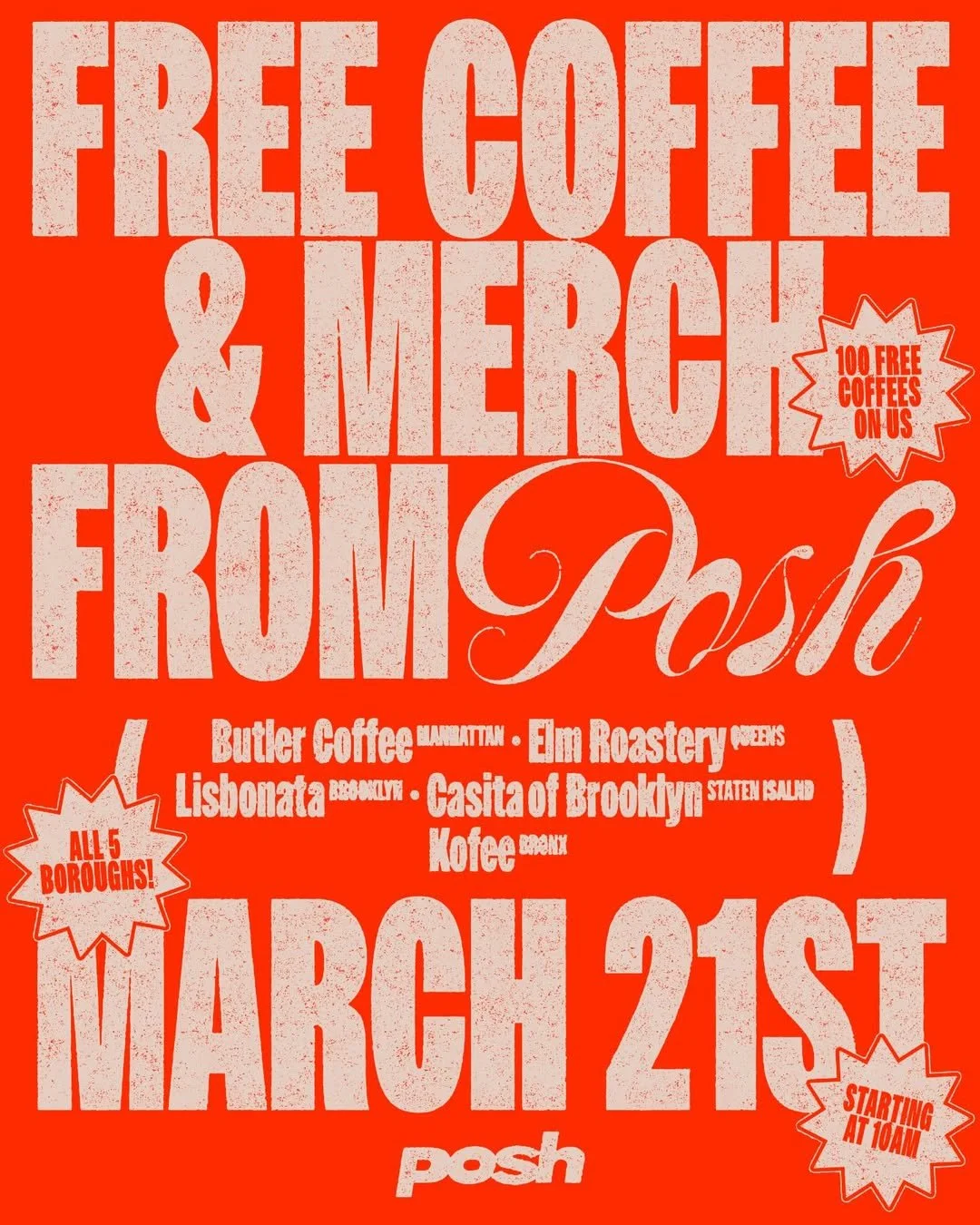 Free Coffee from Posh