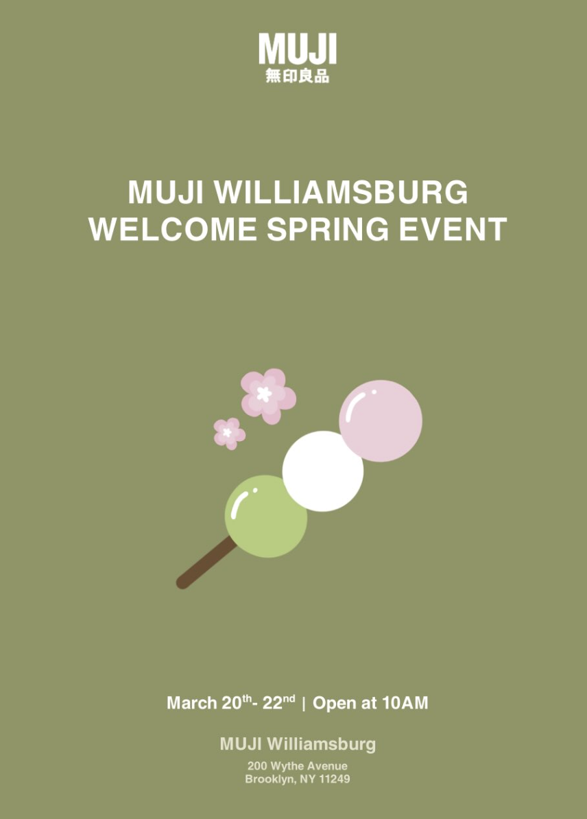 MUJI Williamsburg Welcome Spring Event