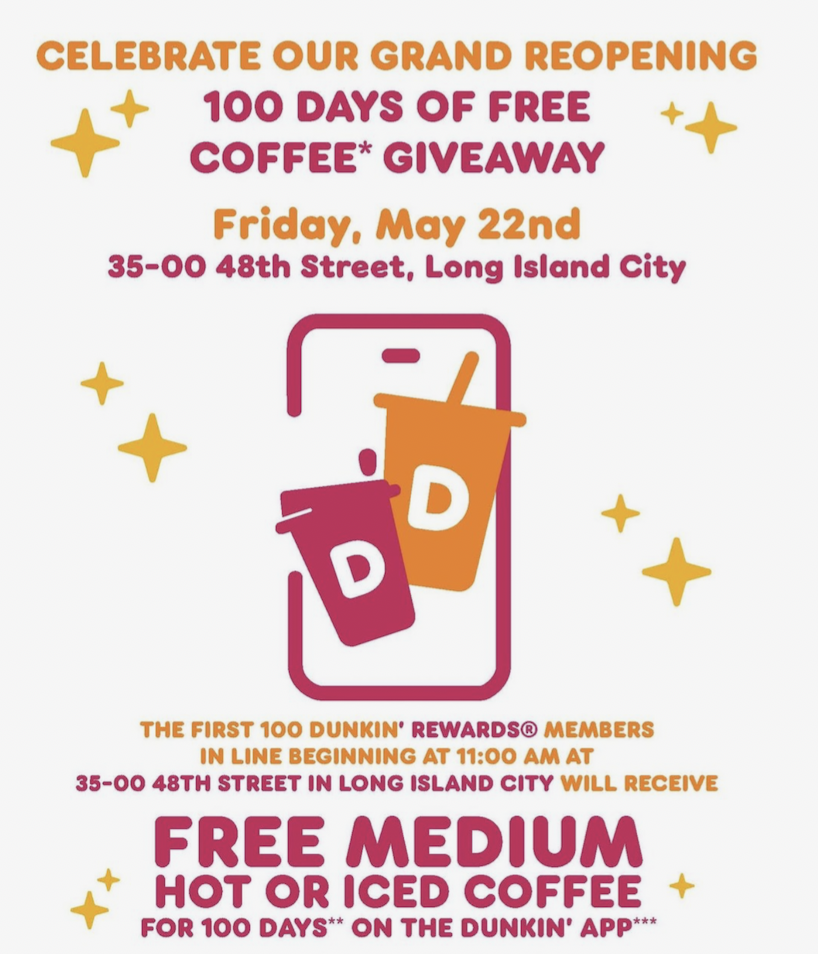 Dunkin LIC GRand ReOpening
