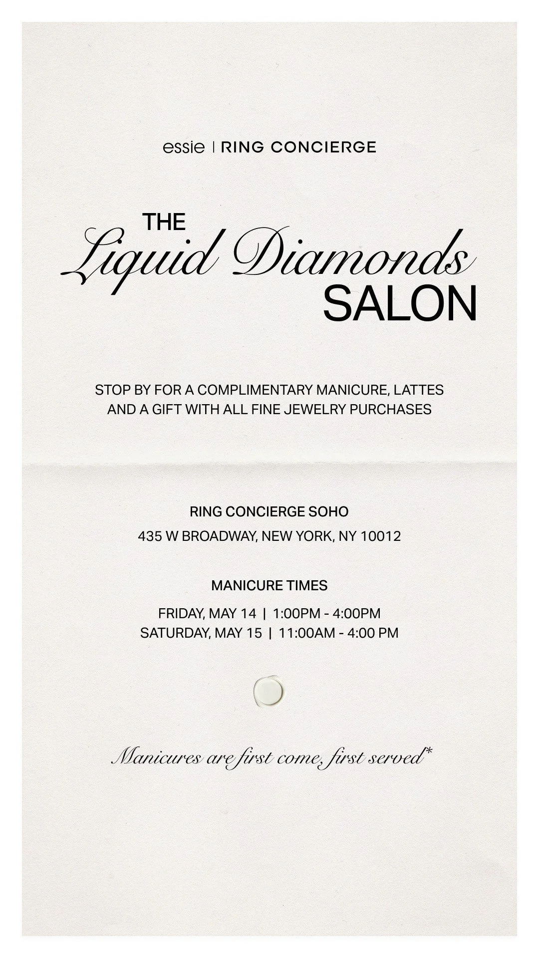 essie x Ring Concierge Liquid Diamonds Salon