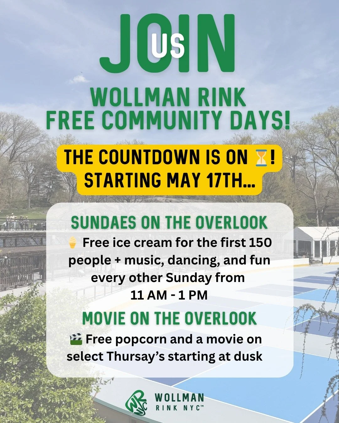 May Events at Wollman Rink