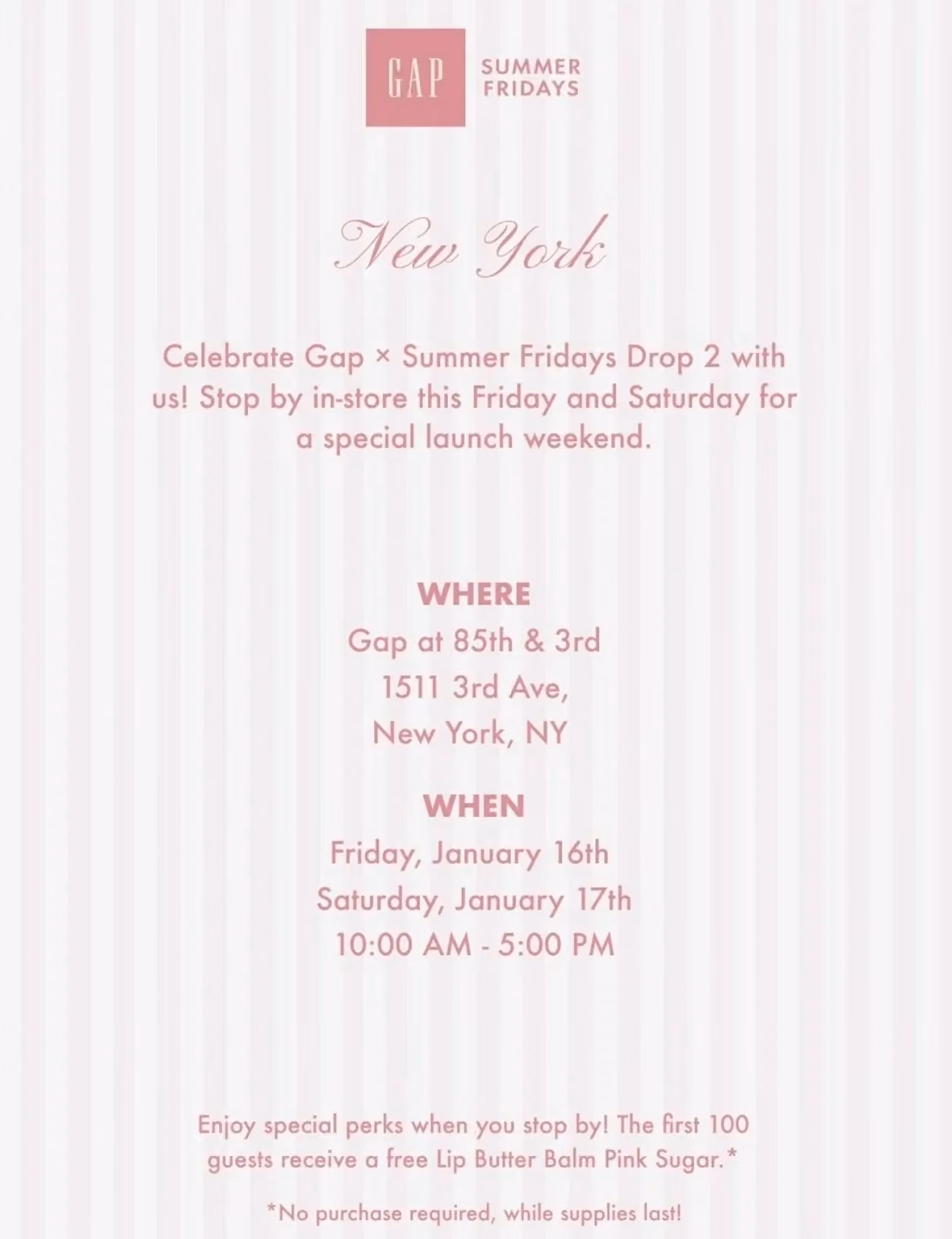 Summer Fridays x Gap Drop