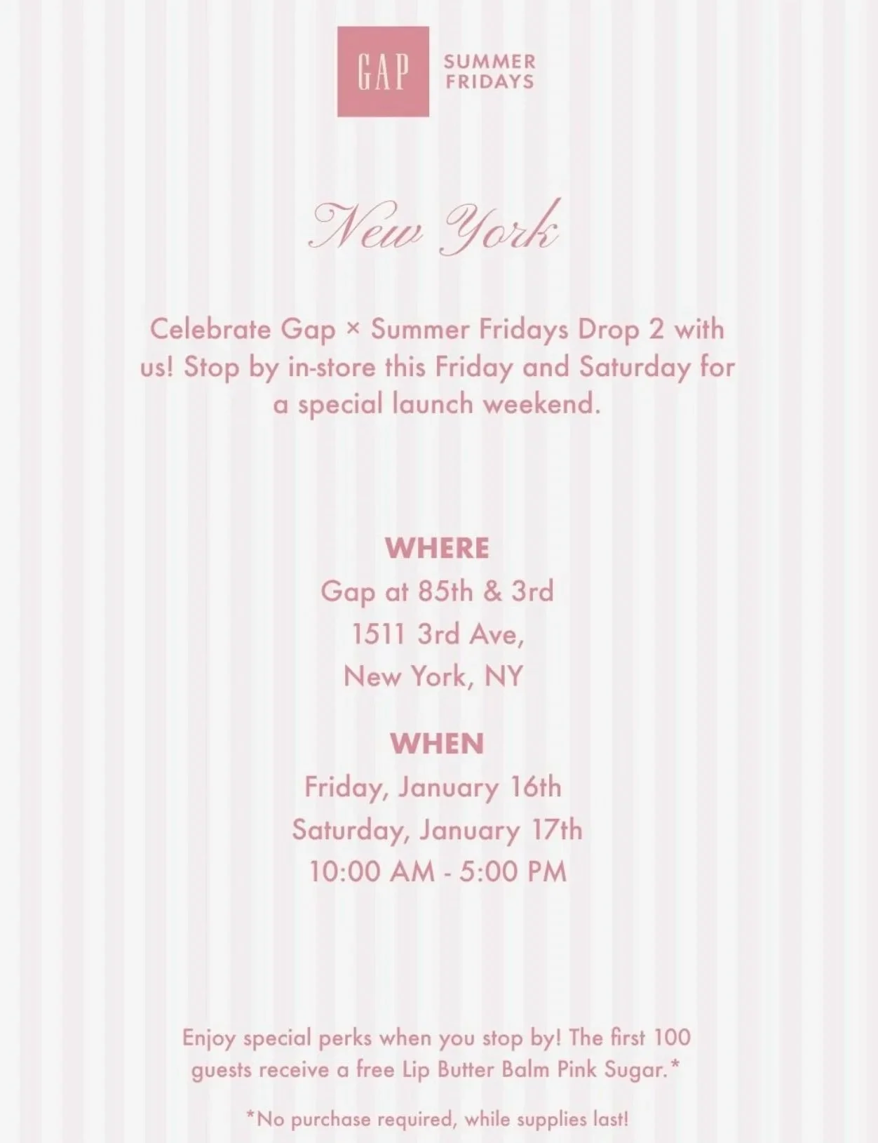 Summer Fridays x Gap Drop