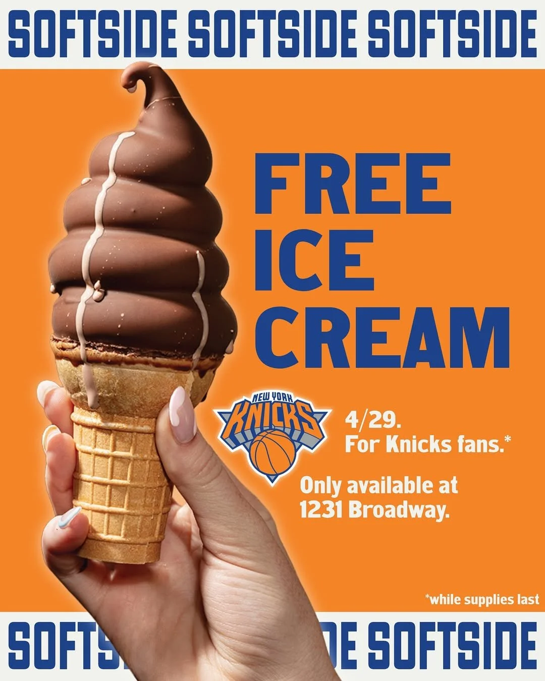 Softside Free Ice Cream for Knicks Fans