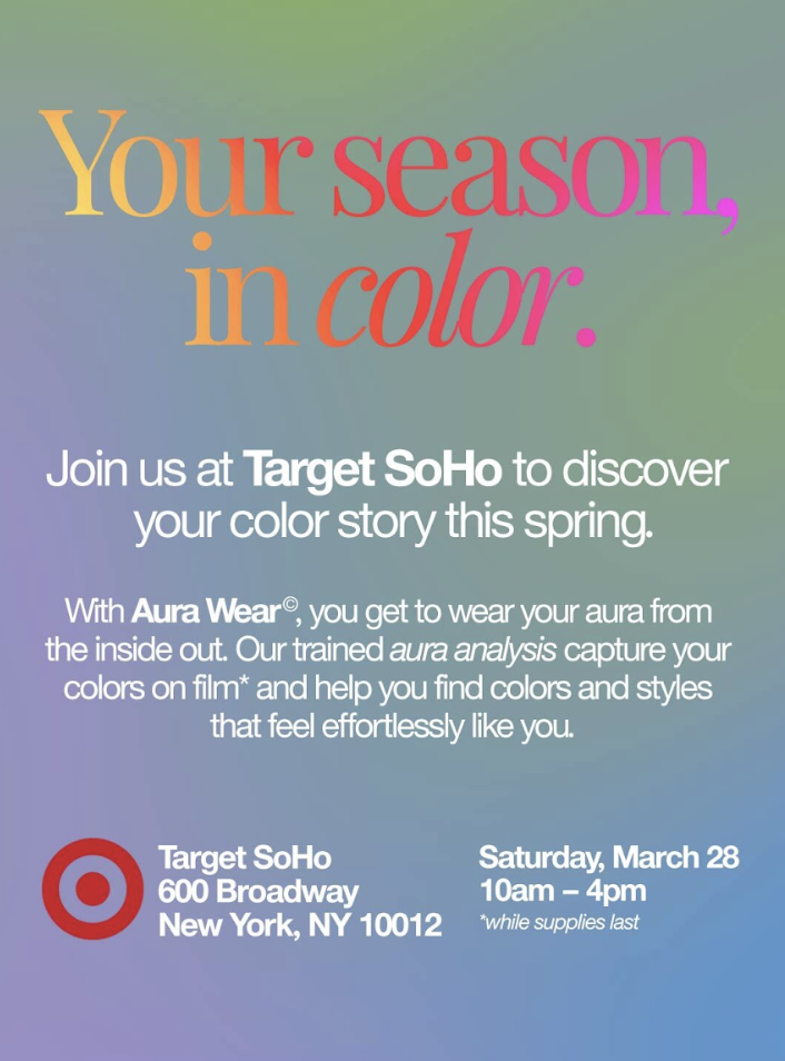 Free Aura Reading + Color Analysis at Target SoHo