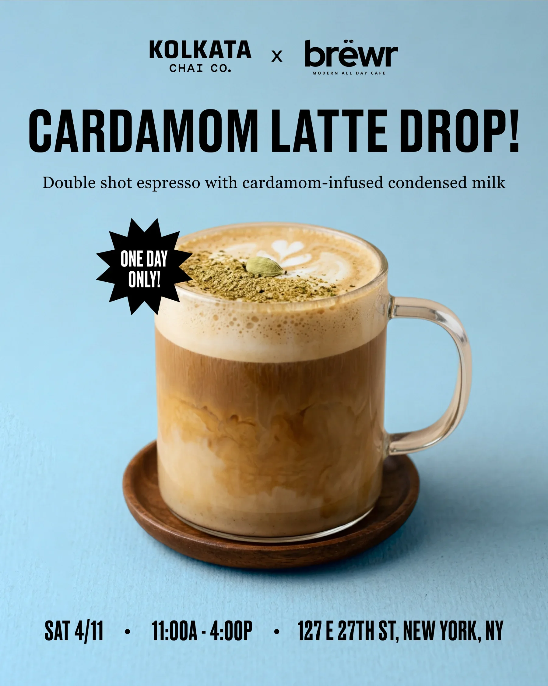Kolkata Chai x Brewr Cardamom Latte drop