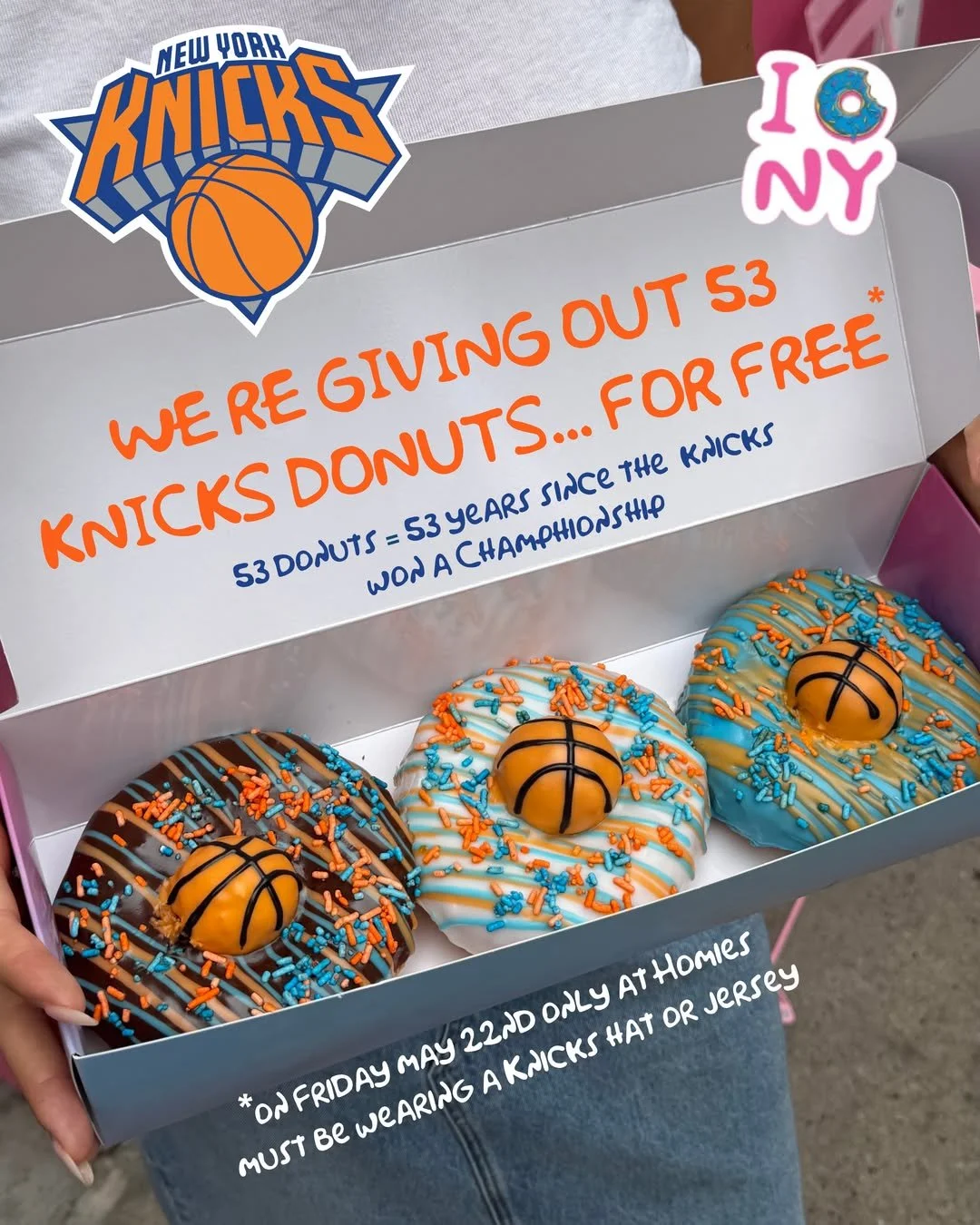 Homies Knicks Free Doughnuts