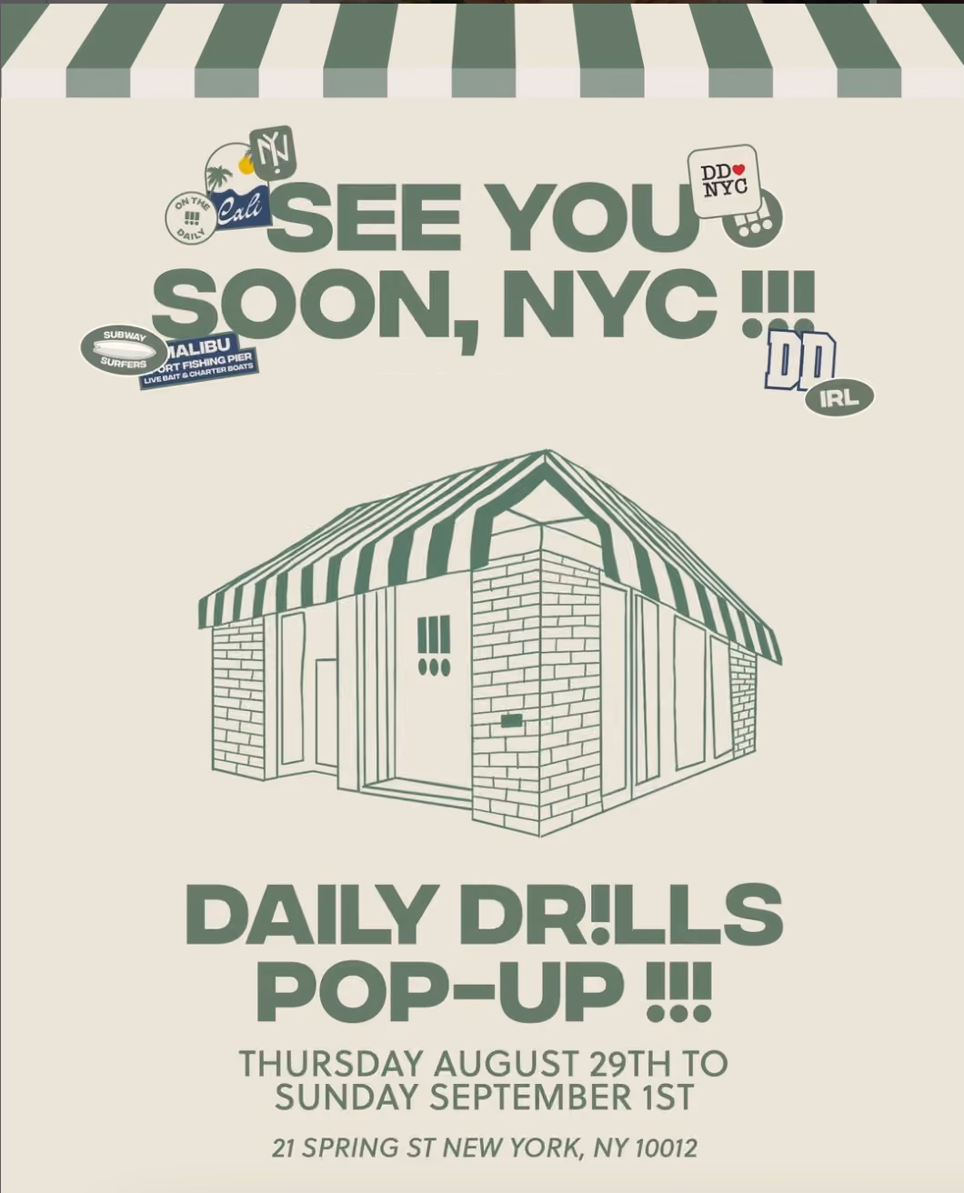 Daily Drills NYC Pop-Up
