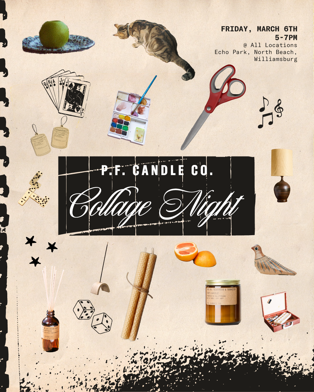 P.F. Candle Co. Collage Night