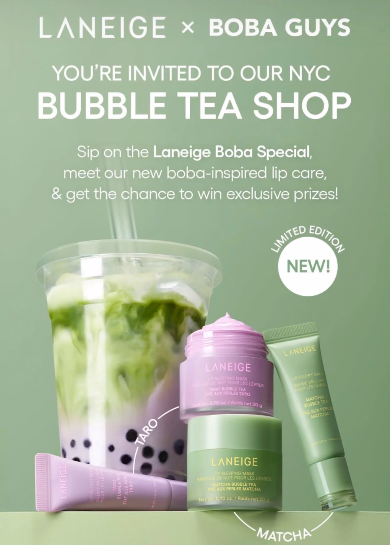 Laneige x Boba Guys Bubble Tea Shop