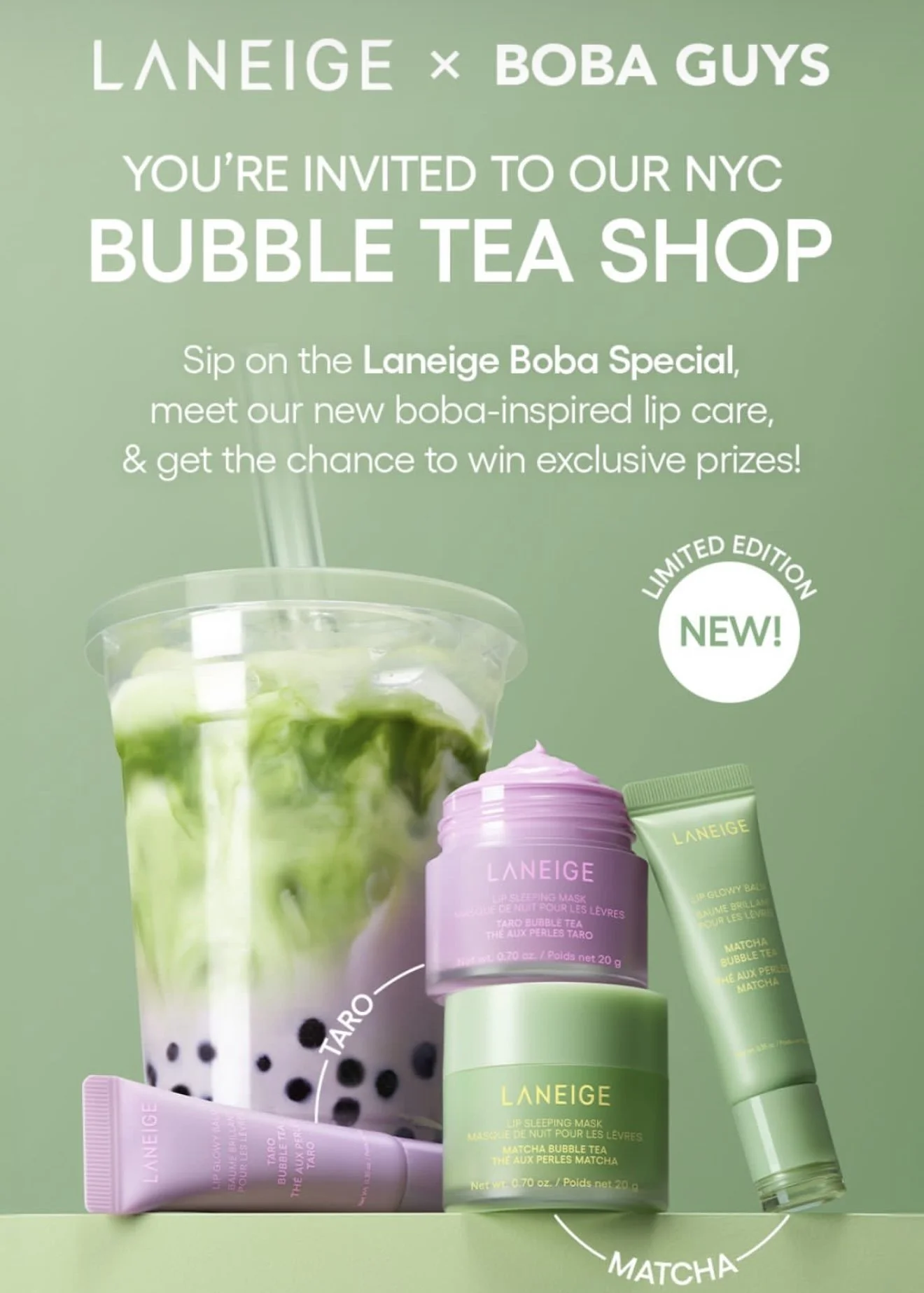 Laneige x Boba Guys Bubble Tea Shop