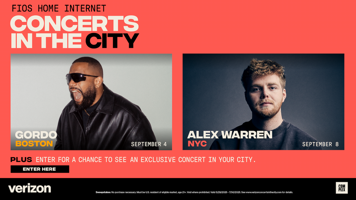 Verizon Fios Alex Warren Concert Giveaway