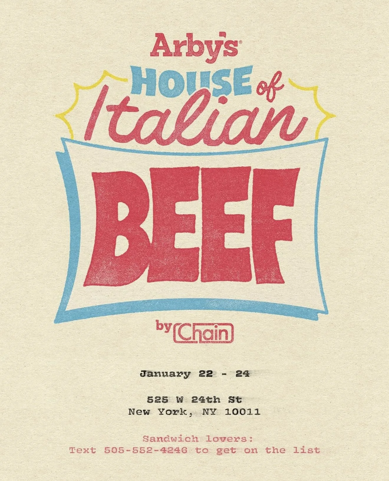 Arby's x Chain The House of Italian Beef