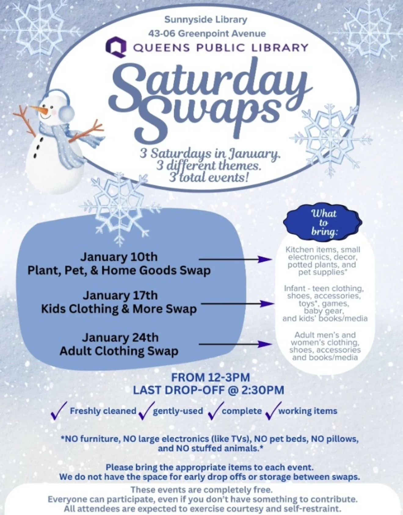 Saturday Swaps at Sunnyside Library
