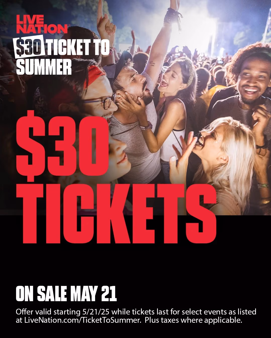 Live Nation $30 Ticket to Summer