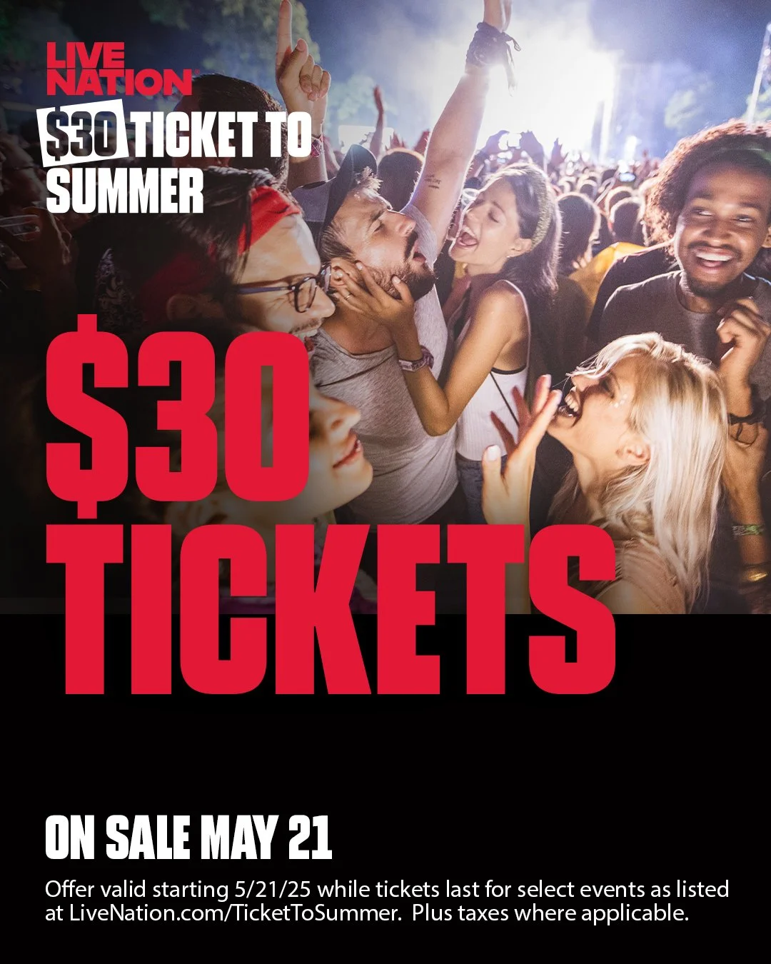 Live Nation $30 Ticket to Summer