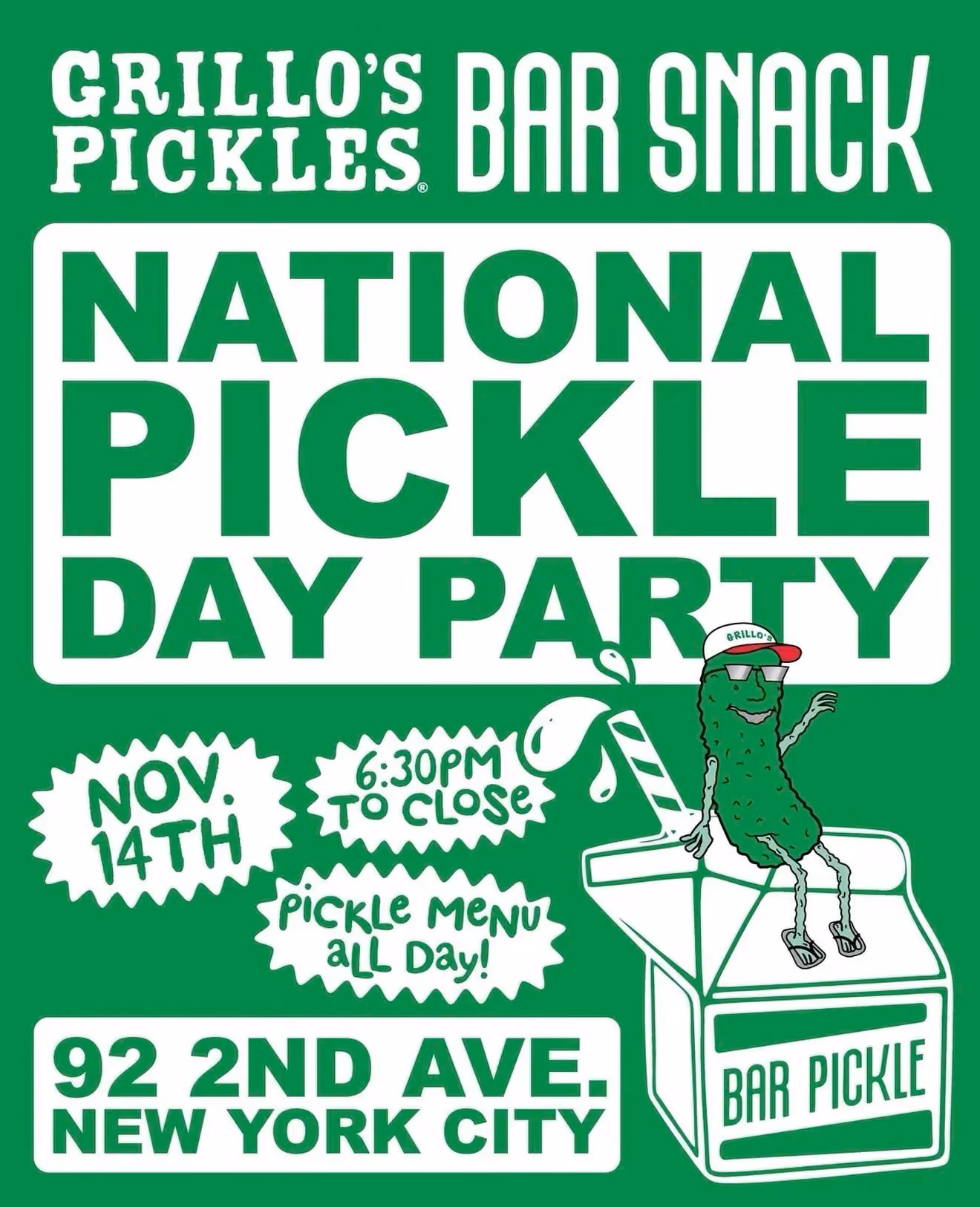 Grillo’s Pickles National Pickle Party
