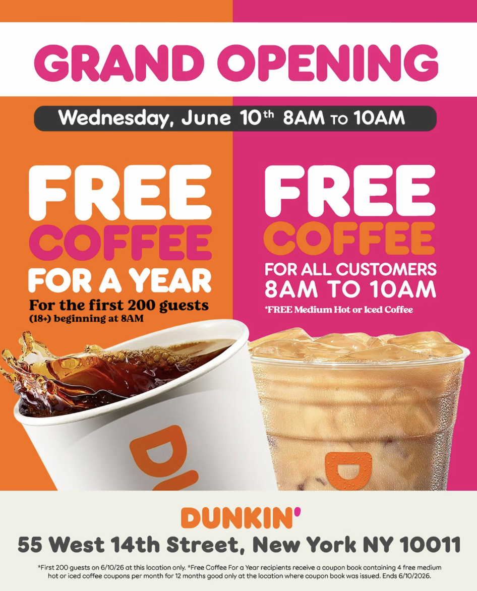 Dunkin' Union Square Grand Opening