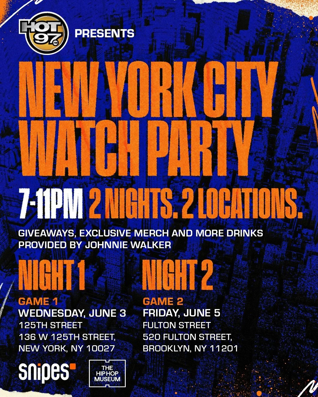 SNIPES x HOT 97 Knicks Watch Parties